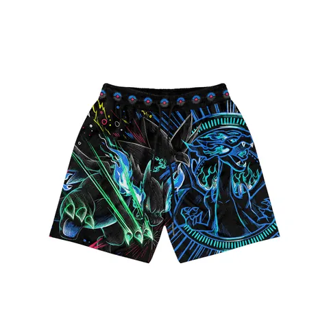 Blue Inferno mesh shorts, back print