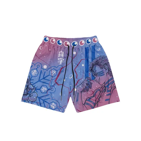 Death Compass mesh shorts, back print